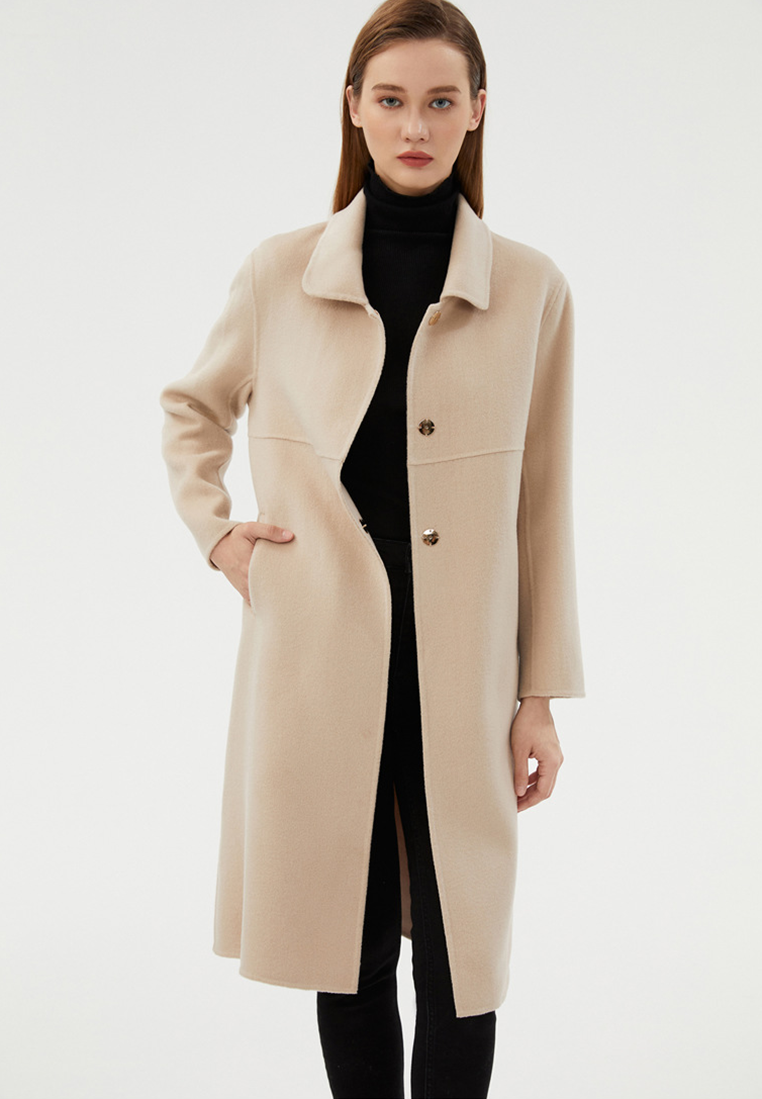 New Autumn/Winter Pure Wool Double-Sided Fleece Overcoat CA25110306BK