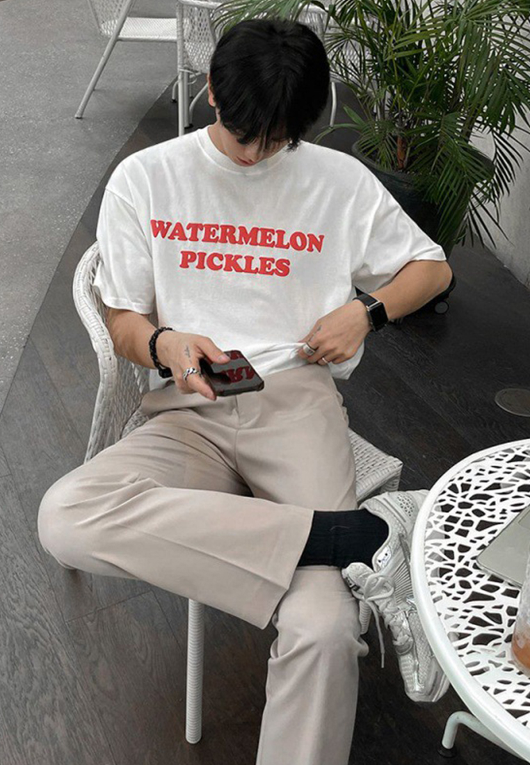 Men's summer letter print T-shirt CA24051460W