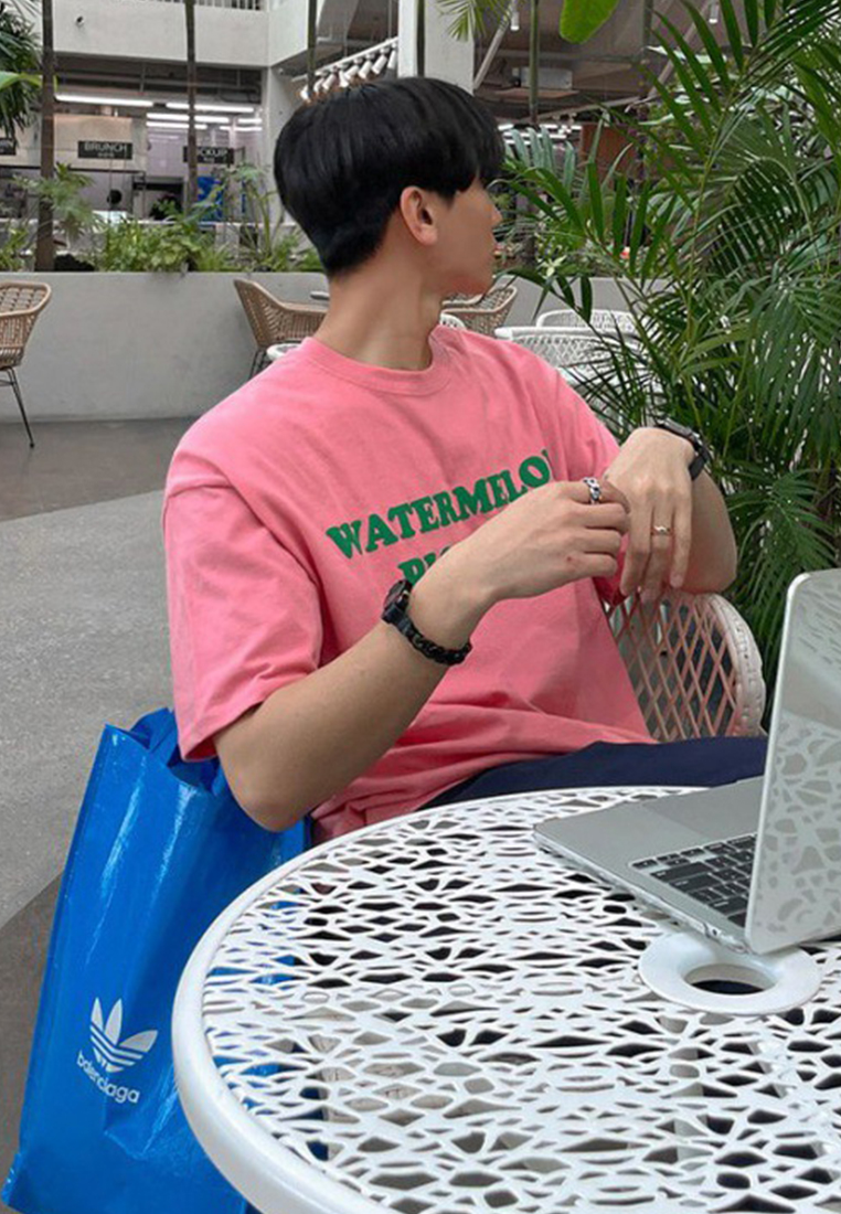 Men's summer letter print T-shirt CA24051460W