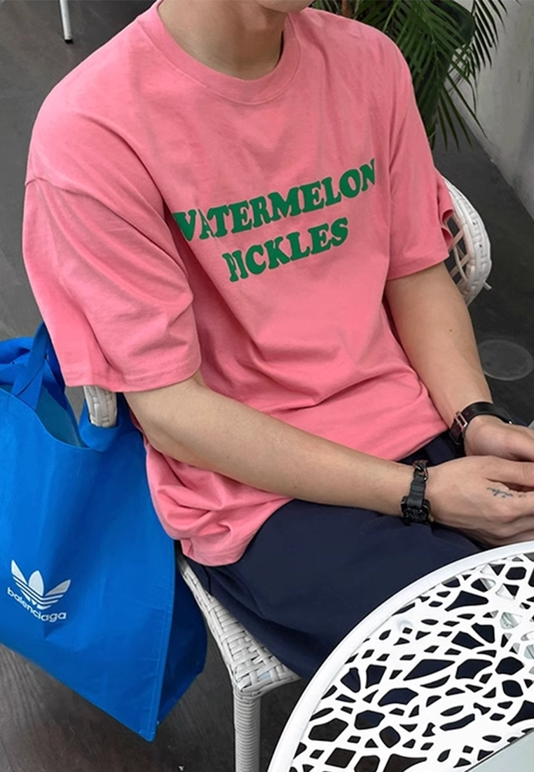 Men's summer letter print T-shirt CA24051460W