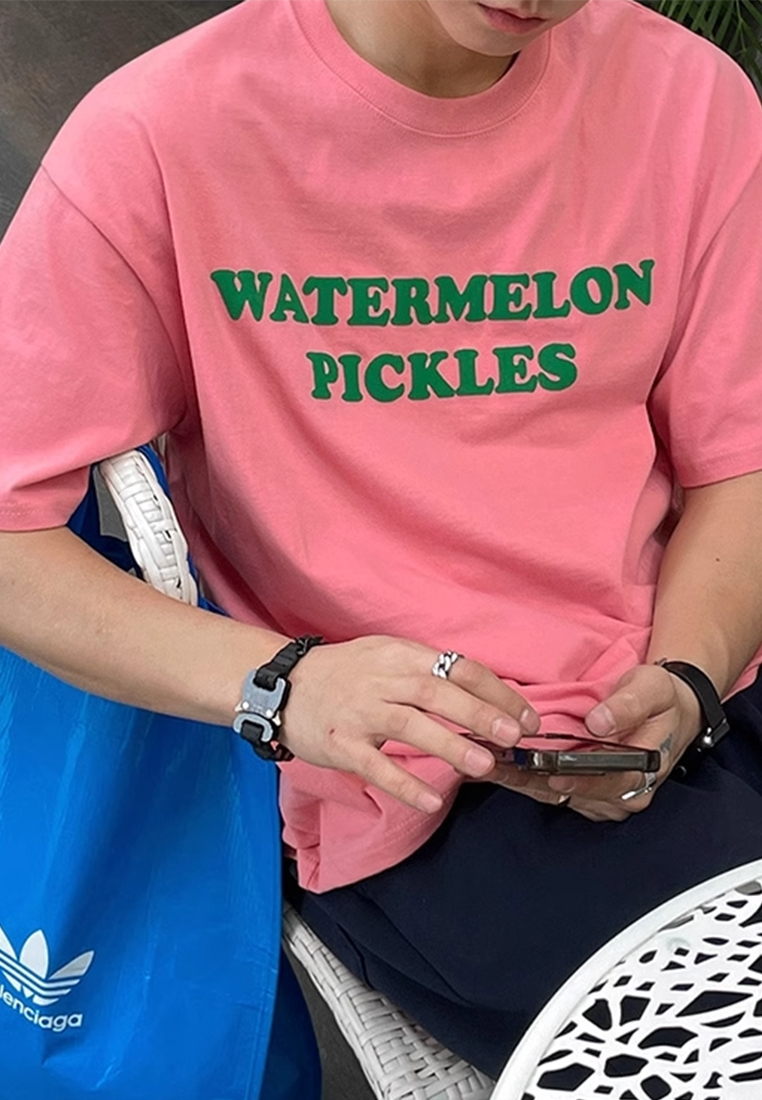 Men's summer letter print T-shirt CA24051460W