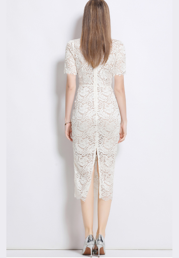 French retro palace style long lace dress CA225042260W