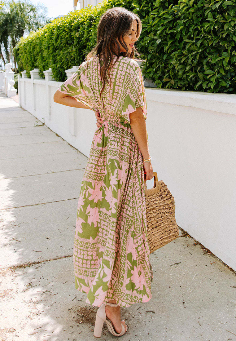 New sexy and fashionable printed slit dress CA25042265GR