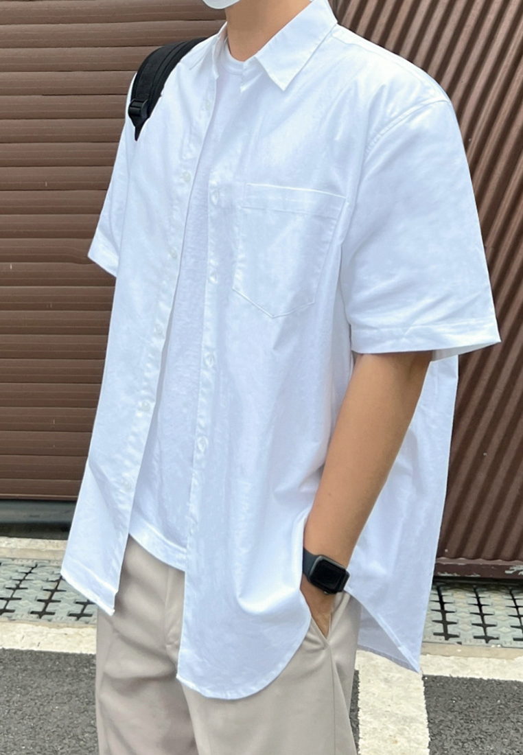 Men's summer simple short-sleeved shirt CA24051461W