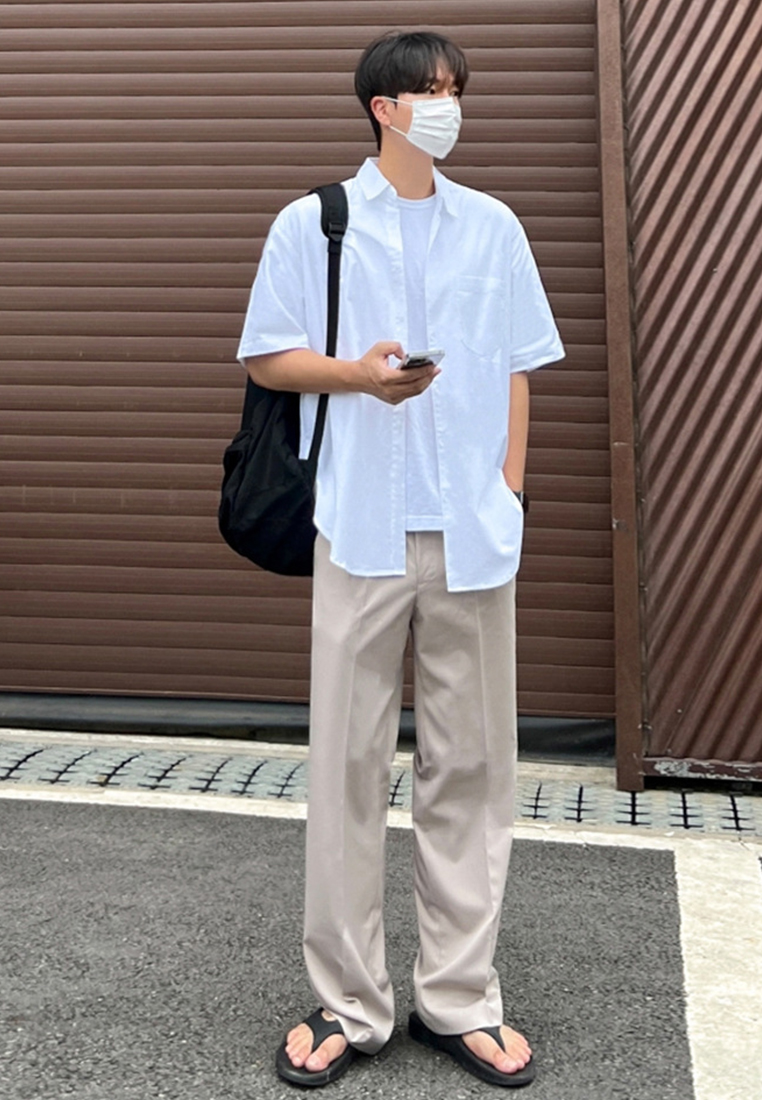 Men's summer simple short-sleeved shirt CA24051461W