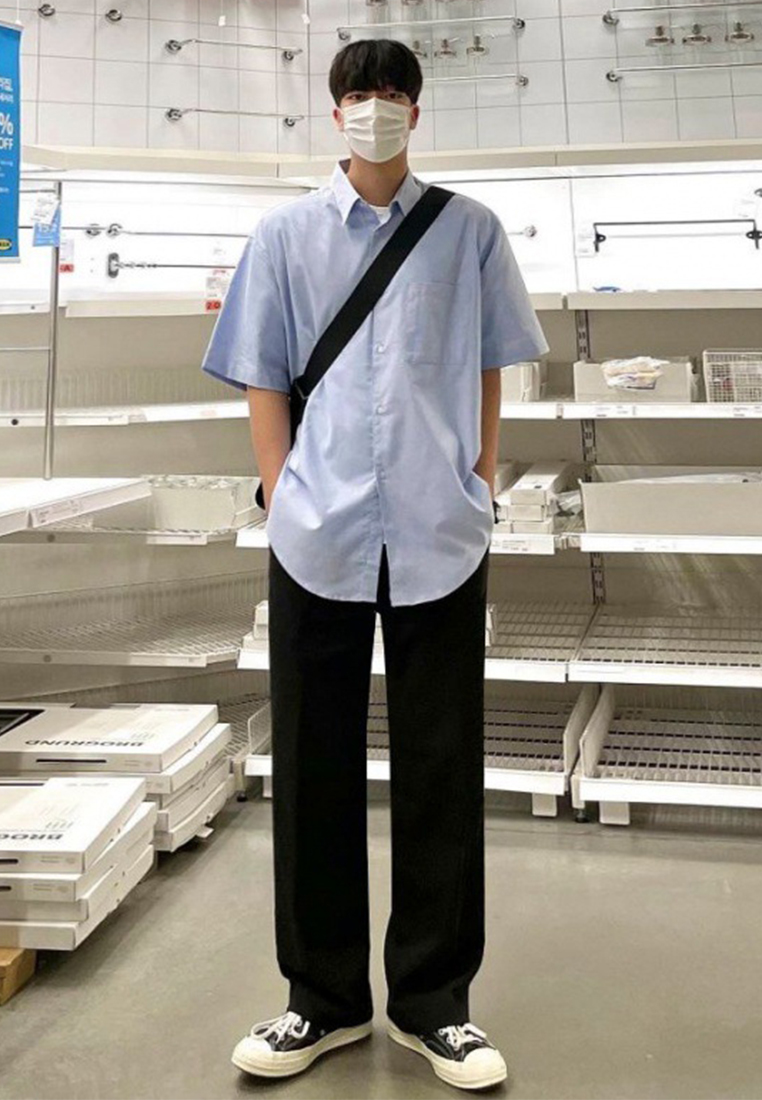 Men's summer simple short-sleeved shirt CA24051461W