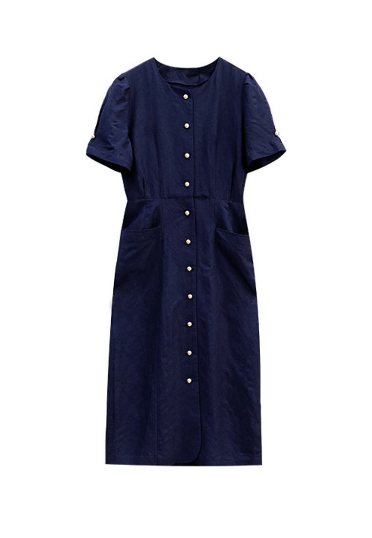 2024 Art Metal Waist Wrap Dress CA24041061BL