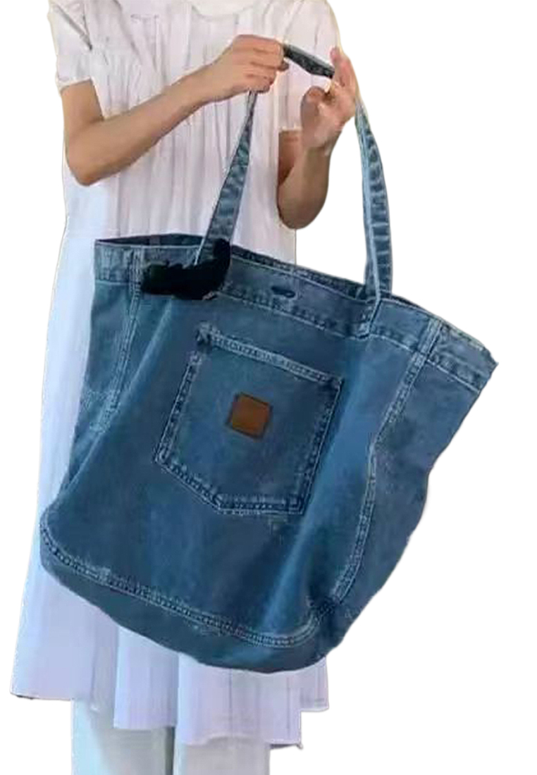 New Retro Fashion Casual Soft Top Denim Baseball Bag CA25061761BL