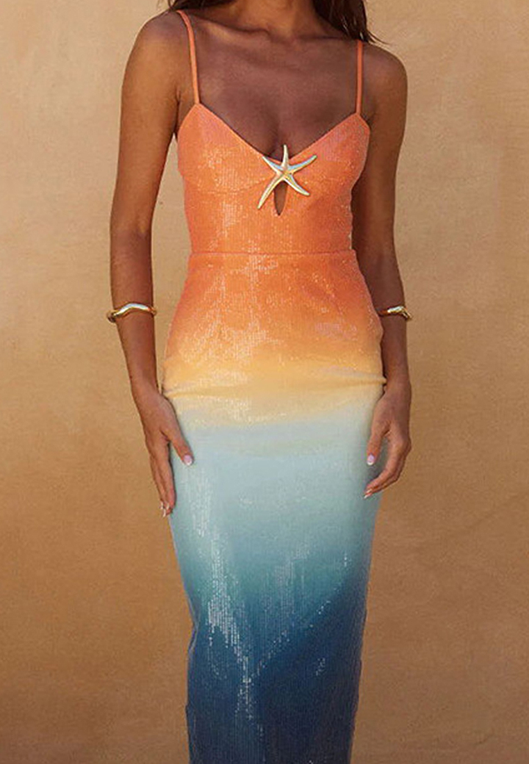 New suspender sequin printed dress CA25042261BE