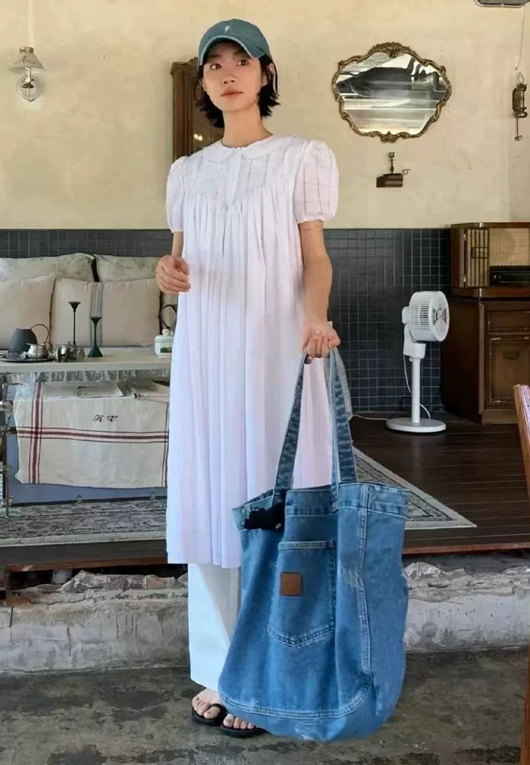 New Retro Fashion Casual Soft Top Denim Baseball Bag CA25061761BL