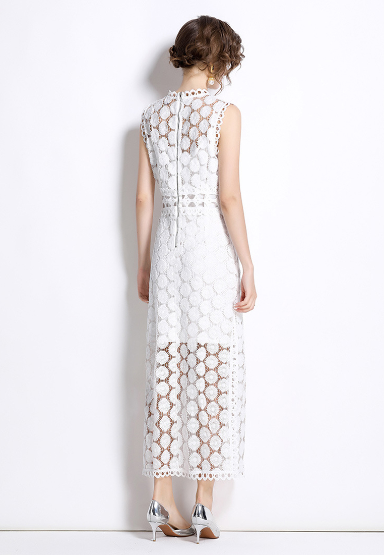 Summer new style water-soluble lace slim sleeveless dress CA225042261W