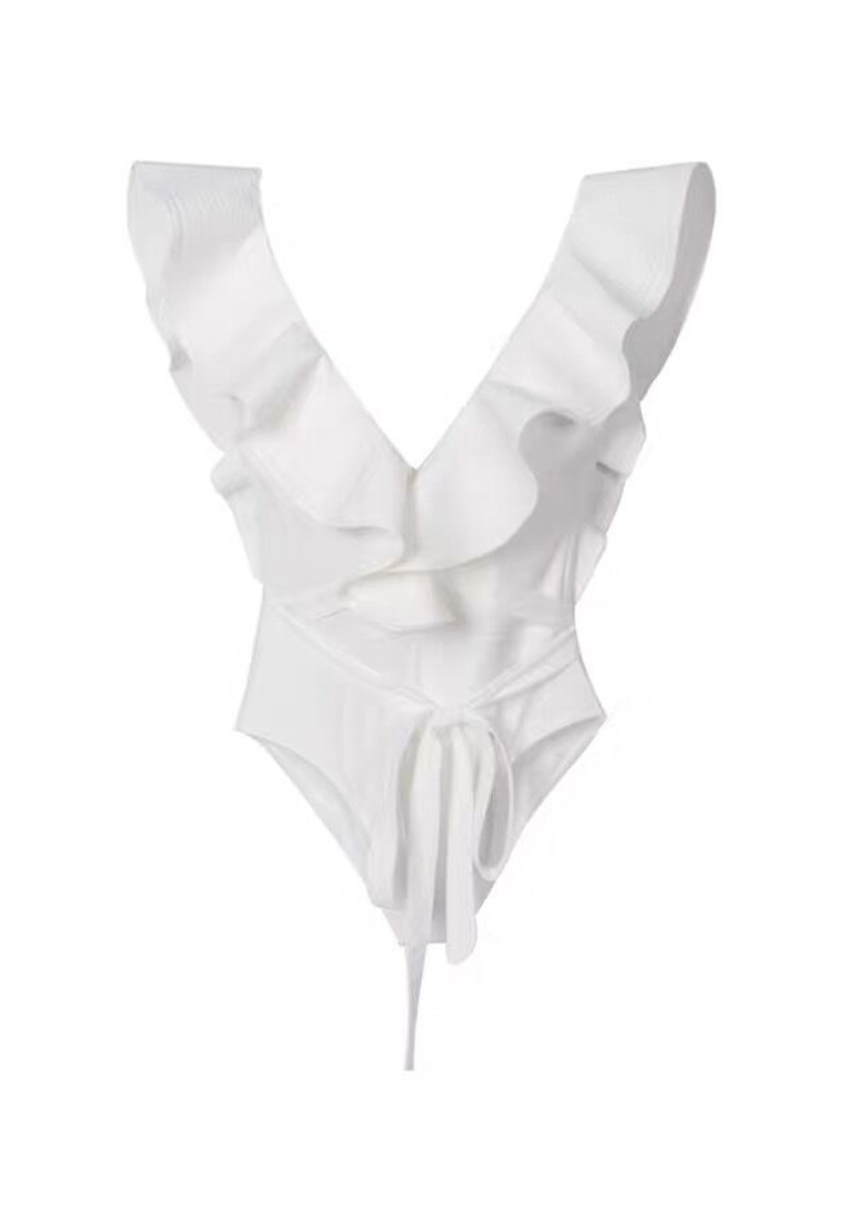 New V-neck backless one-piece swimsuit CA24032161BK