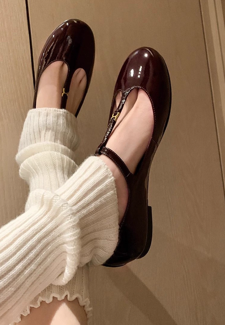 New retro thick heel slip-on shoes CA25021343RD