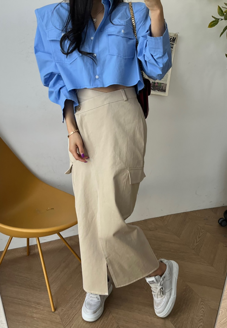 New spring irregular slit skirt CA25021306BK