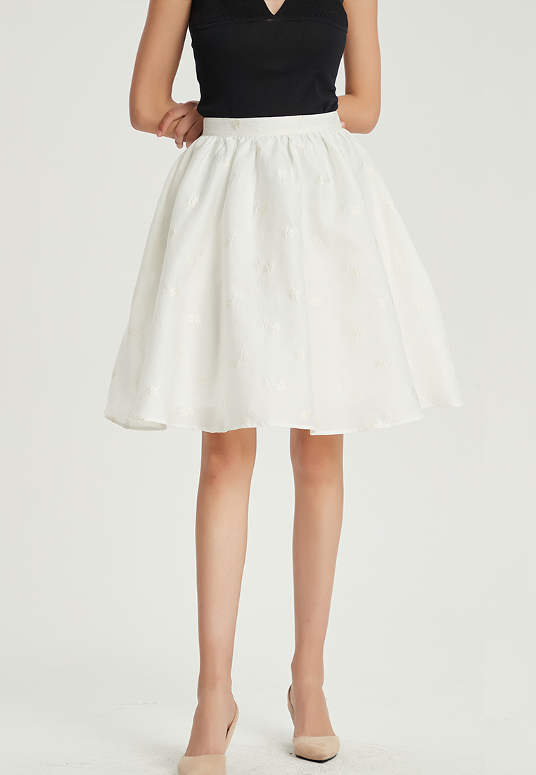 Original Temperament Jacquard Wave A-Line Skirt B22060120