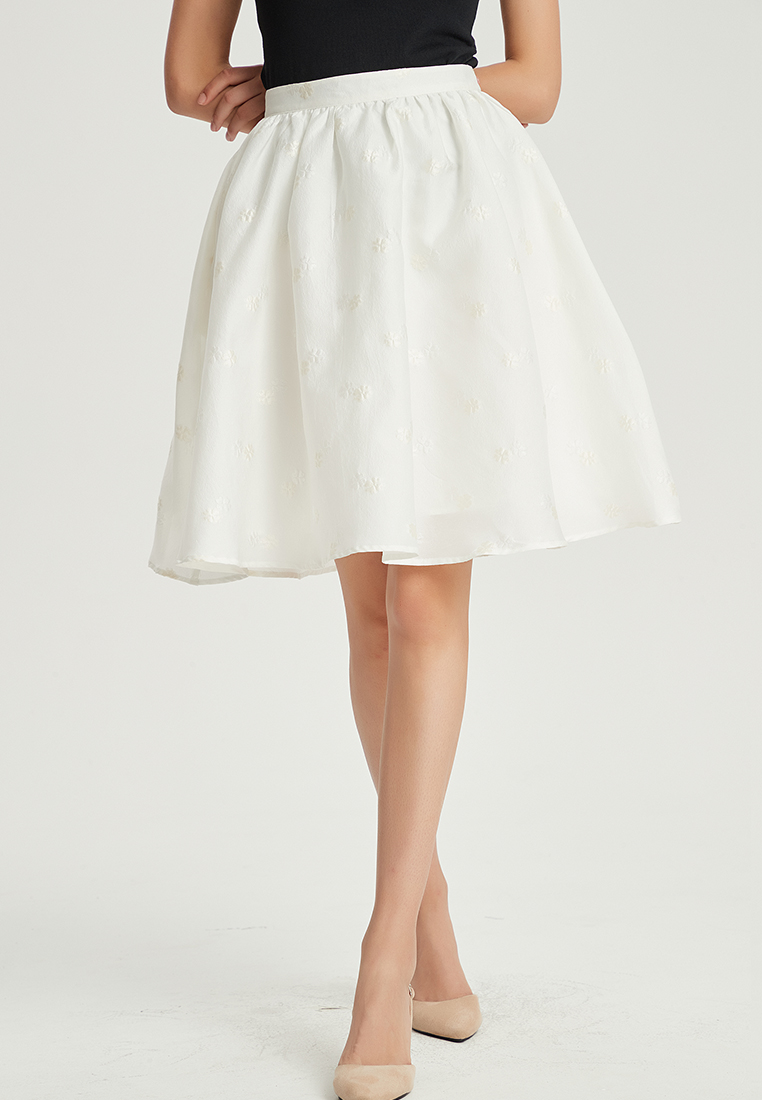 Original Temperament Jacquard Wave A-Line Skirt B22060120