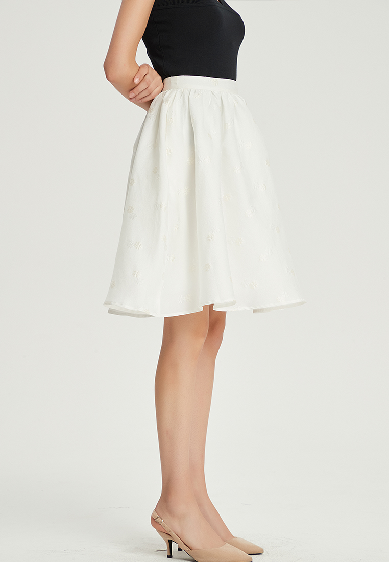 Original Temperament Jacquard Wave A-Line Skirt B22060120