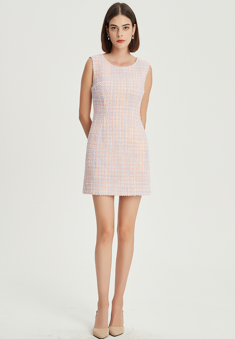 French Tweed Sleeveless one-piece Dress B22060123PI