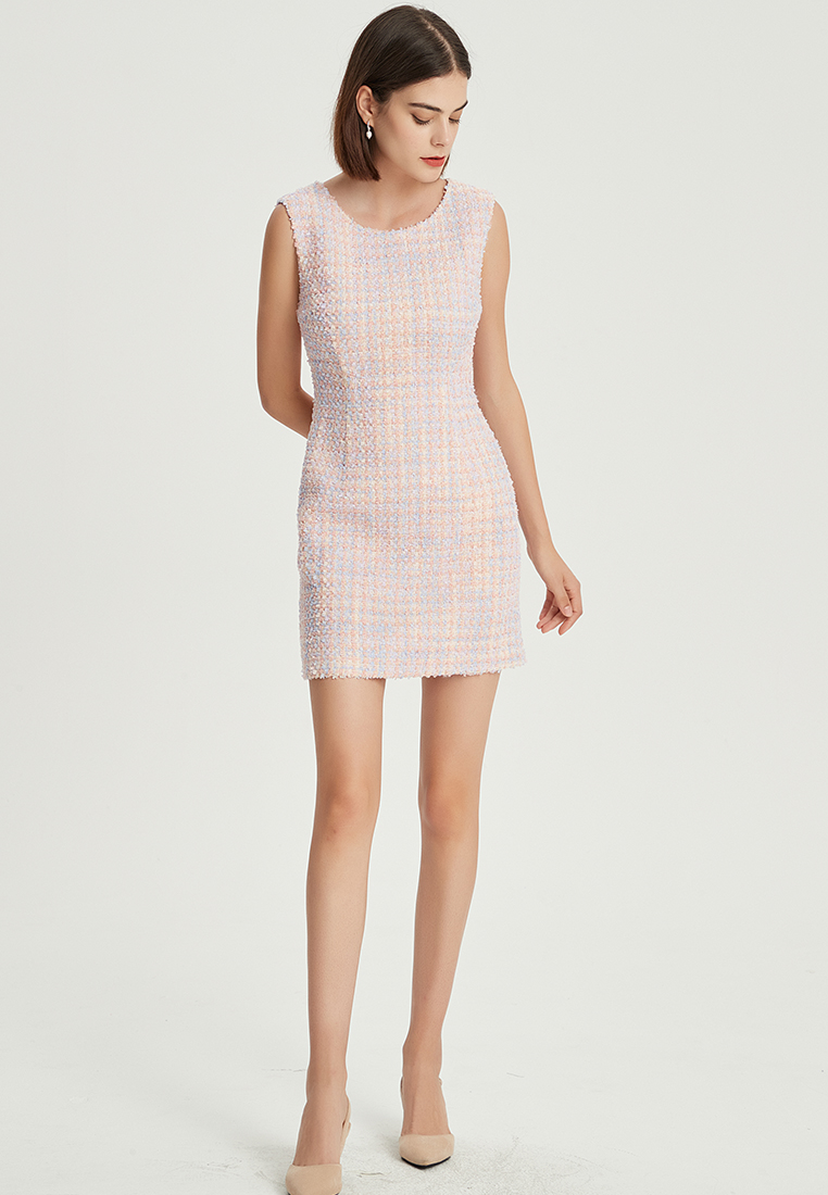 French Tweed Sleeveless one-piece Dress B22060123PI