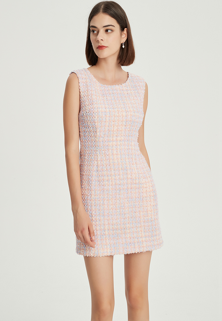 French Tweed Sleeveless one-piece Dress B22060123PI