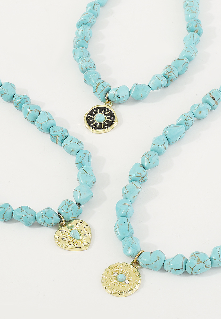 European and American Bohemian style irregular beaded necklace CA25052363-1