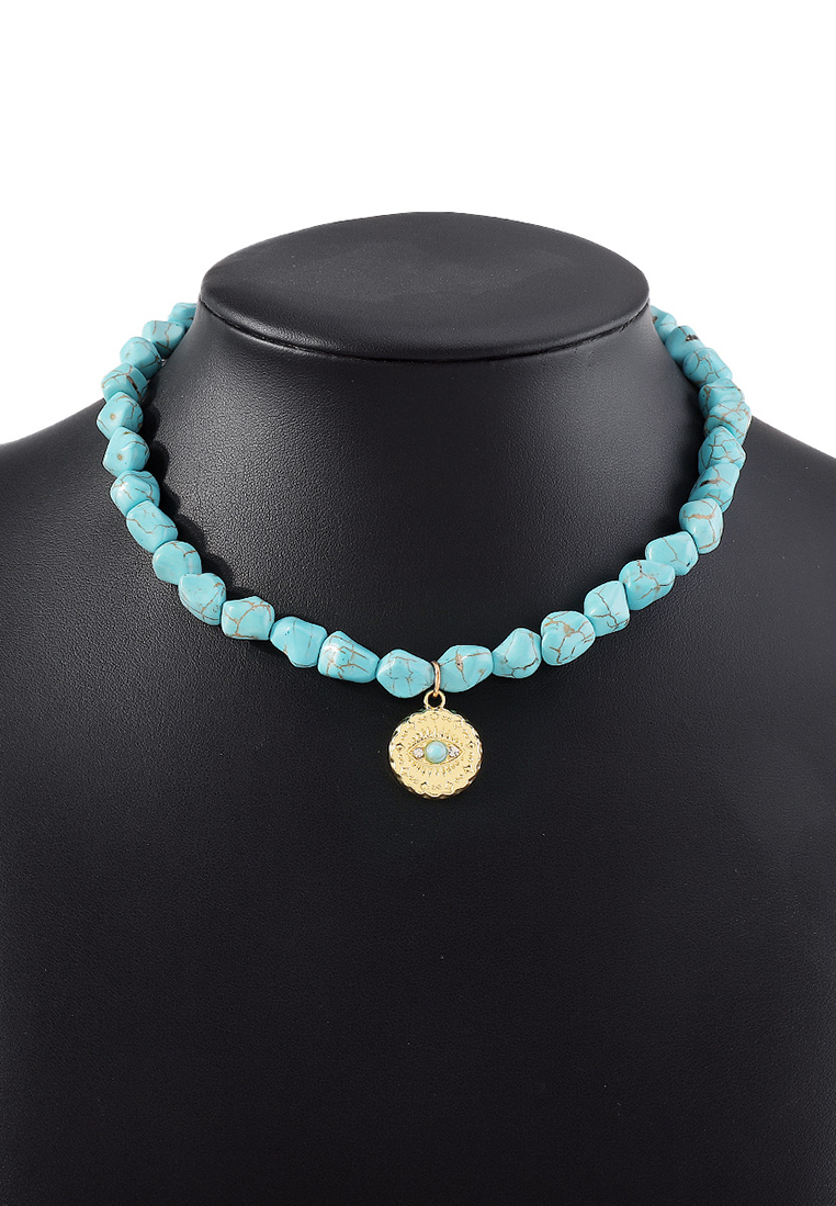 European and American Bohemian style irregular beaded necklace CA25052363-1