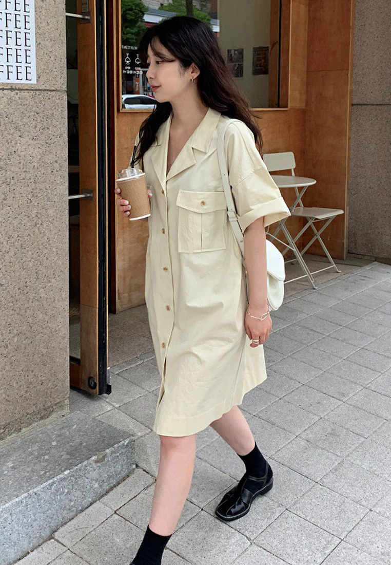 2024 Korean casual minimalist loose fitting dress CA24041063BE