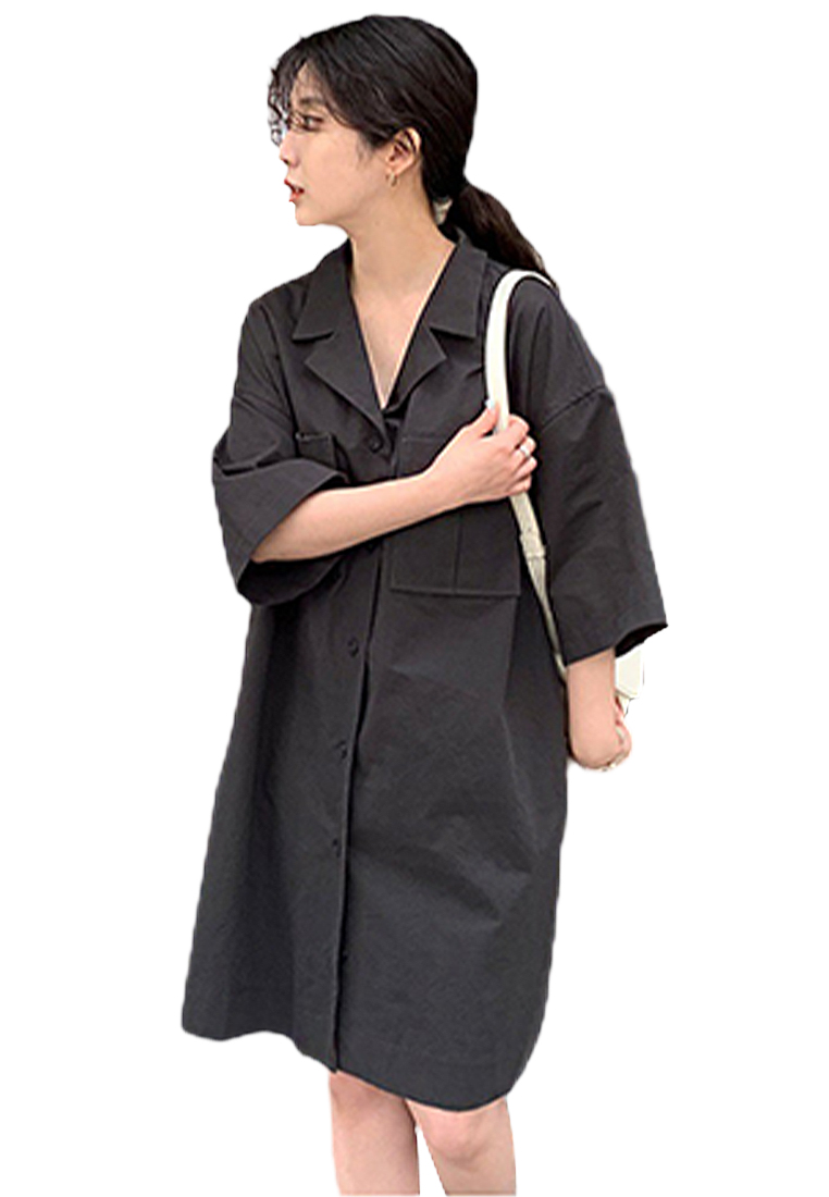 2024 Korean casual minimalist loose fitting dress CA24041063BE