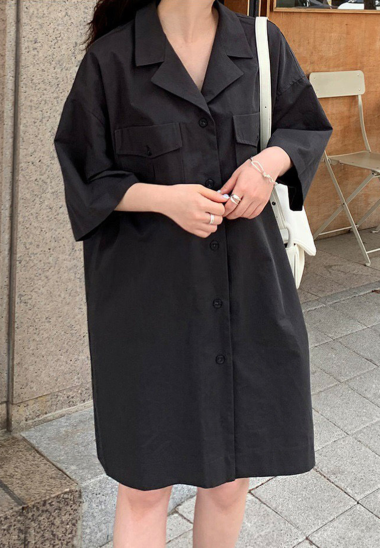 2024 Korean casual minimalist loose fitting dress CA24041063BE