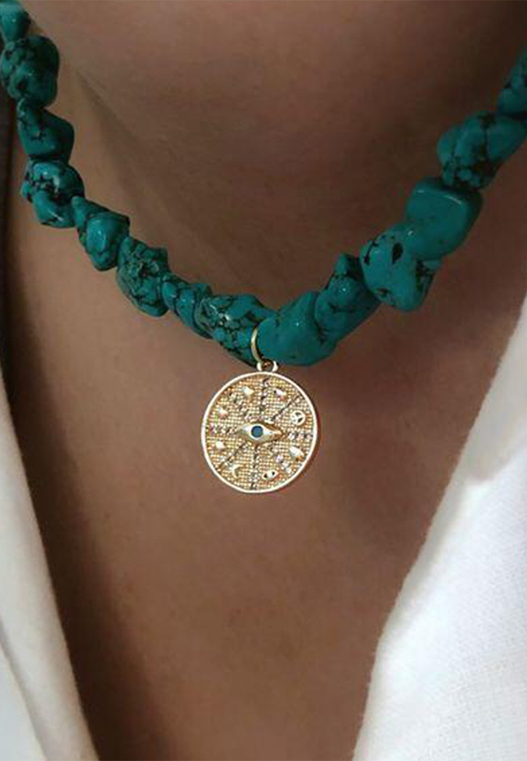 European and American Bohemian style irregular beaded necklace CA25052363-1