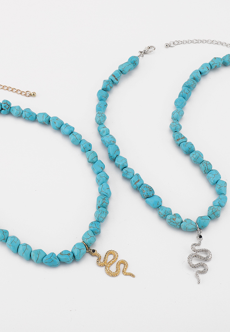 European and American Bohemian style irregular beaded necklace CA25052363-1