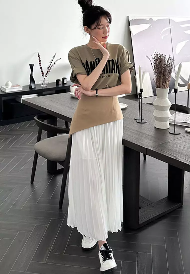 New pleated patchwork skirt K092701BK