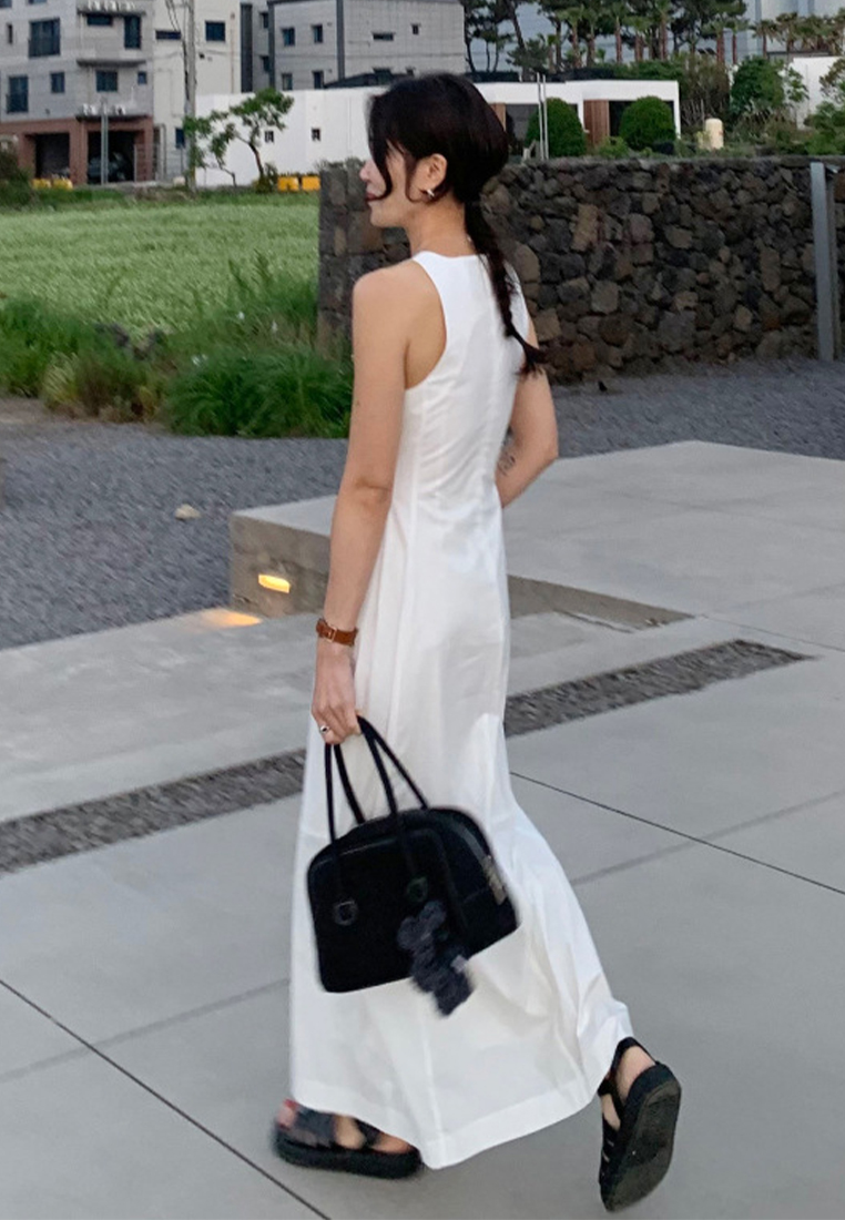  New round neck long sleeveless vest dress CA25032738BK