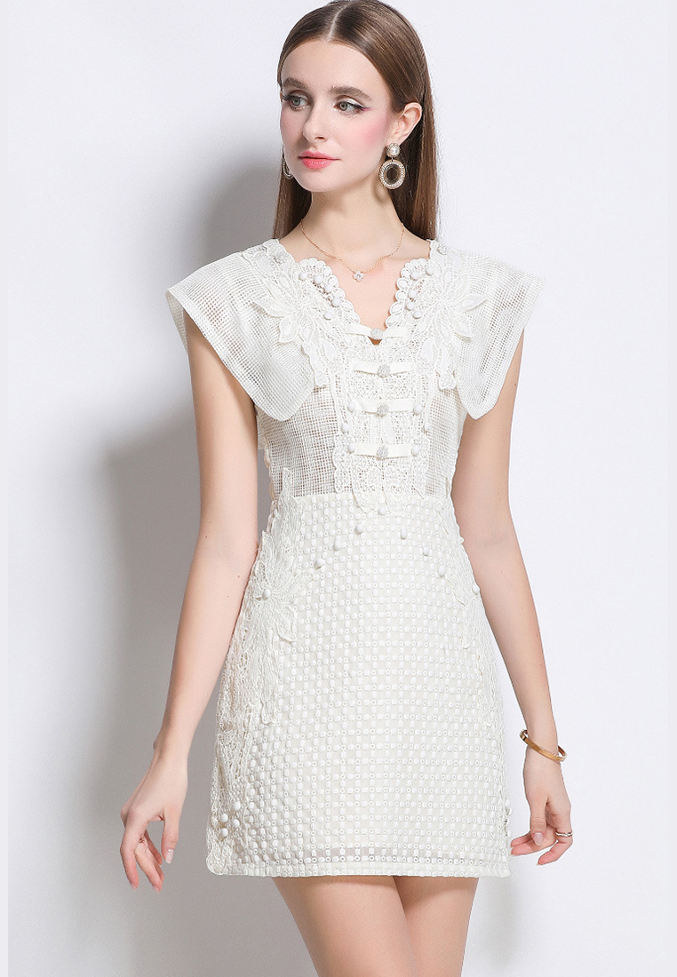 New summer French embroidered flower dress CA225042264W