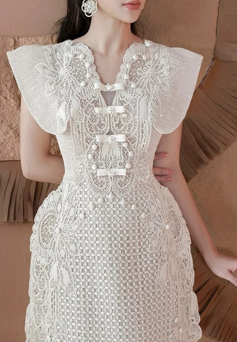 New summer French embroidered flower dress CA225042264W