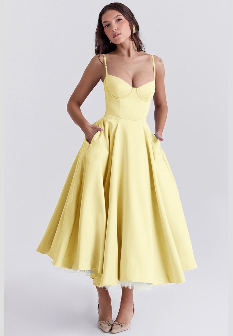 French mesh double-layer suspender dress CA25042264RDF