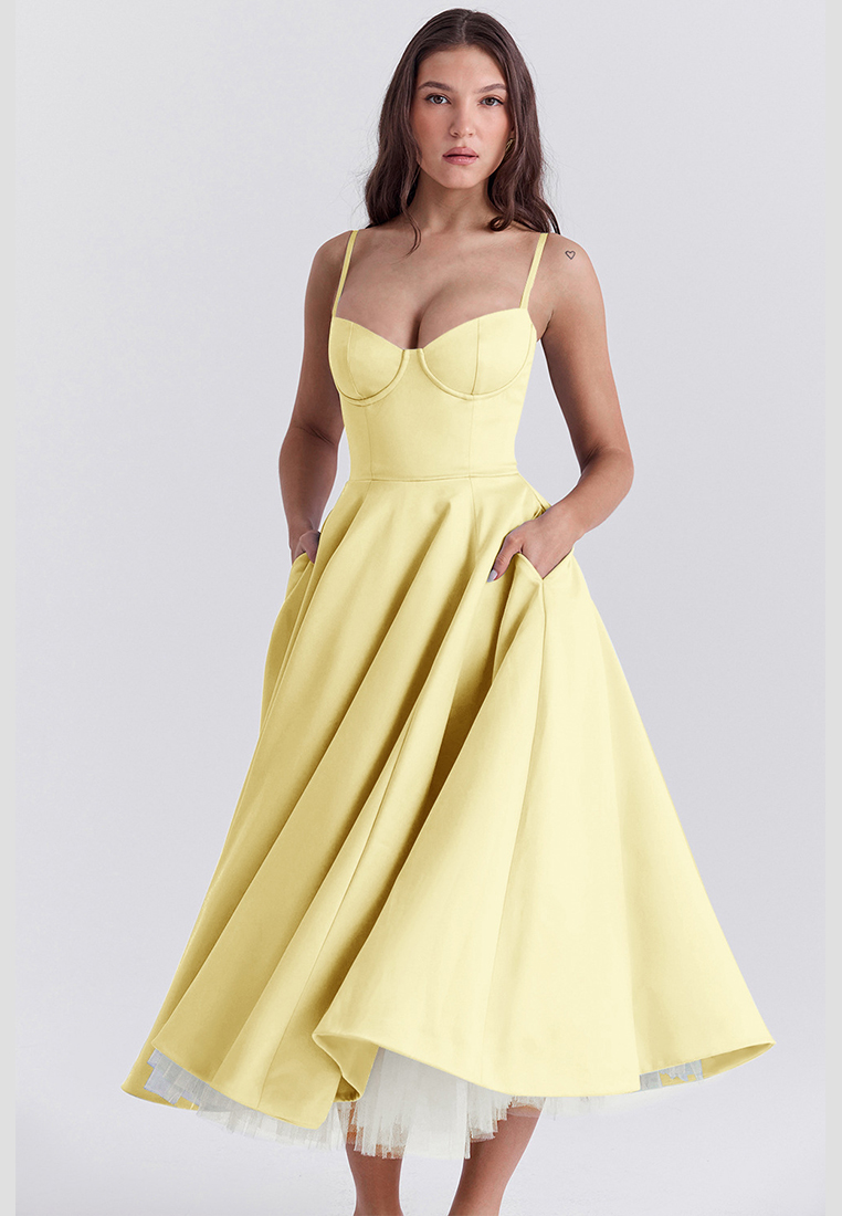 French mesh double-layer suspender dress CA25042264RDF