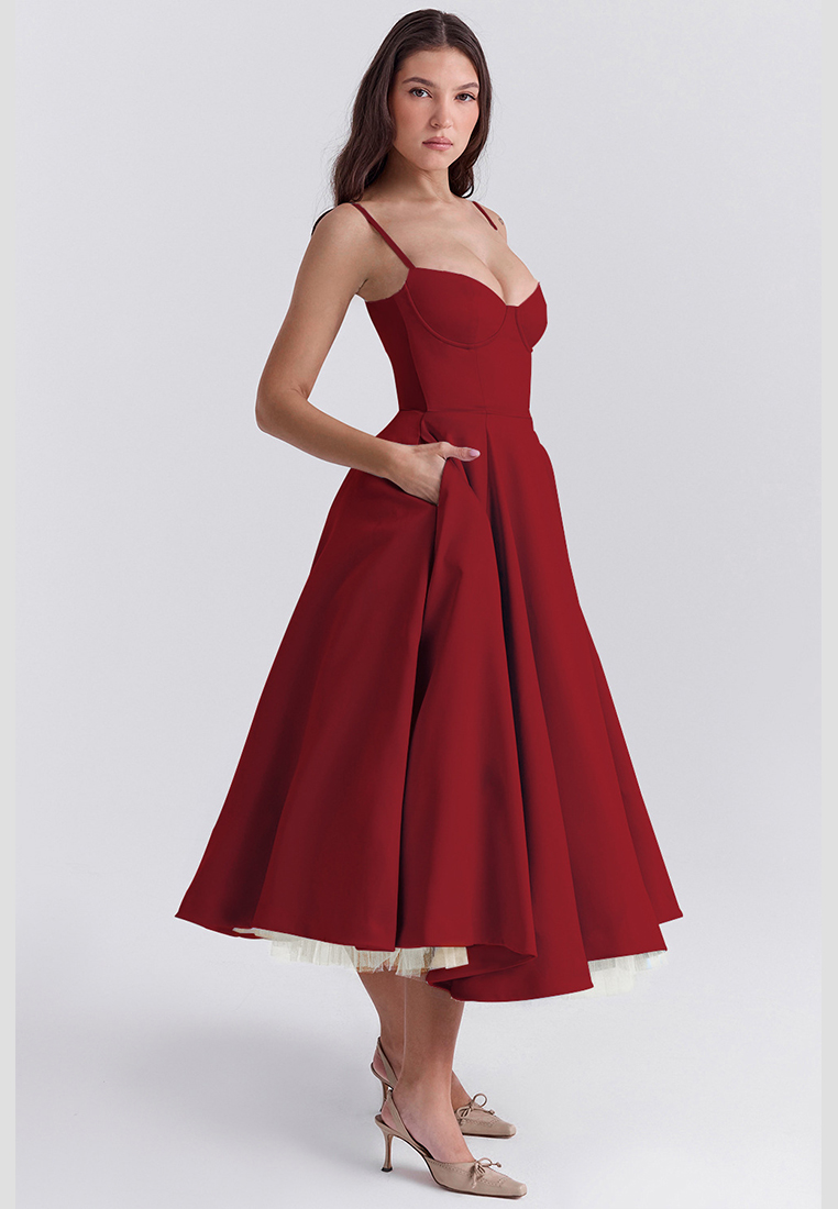 French mesh double-layer suspender dress CA25042264RDF