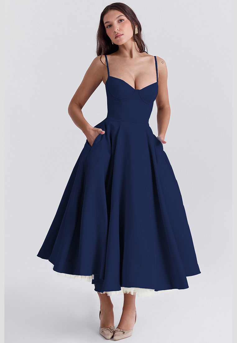 French mesh double-layer suspender dress CA25042264RDF