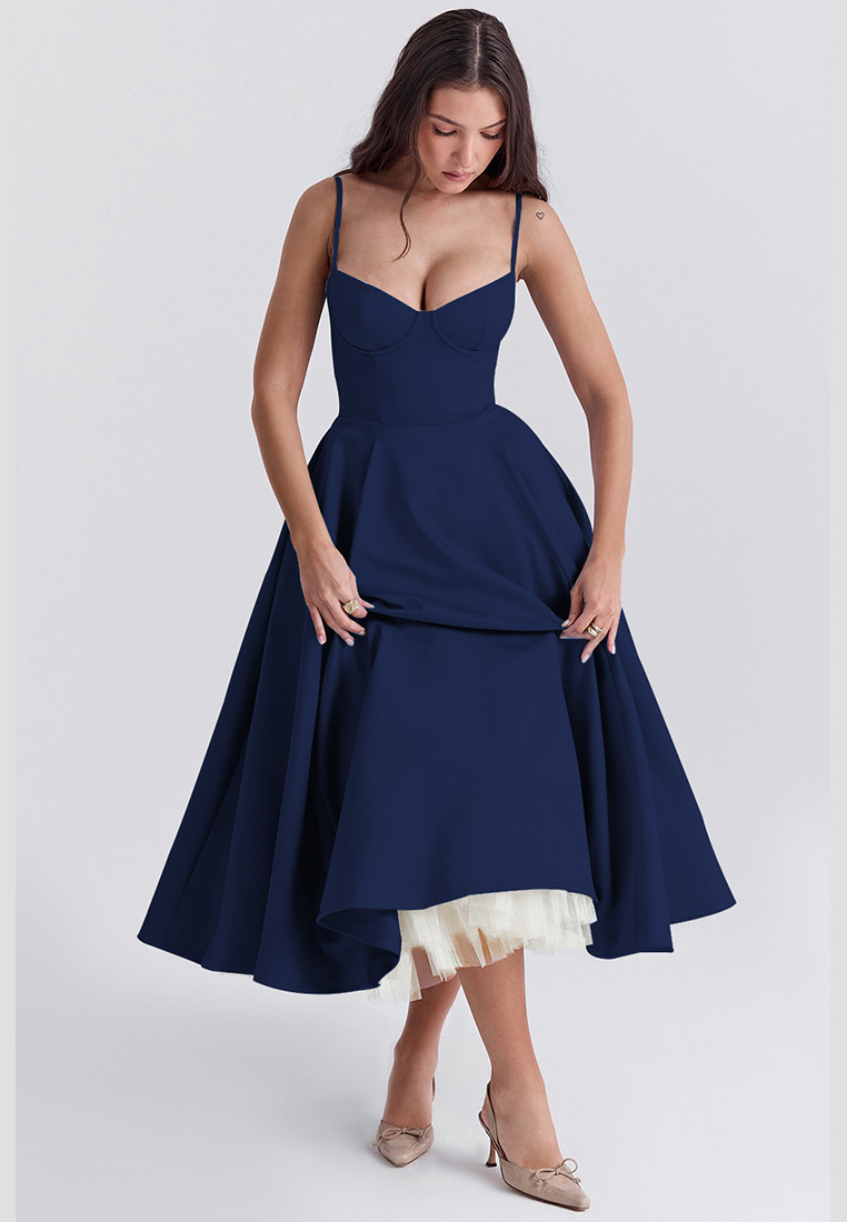 French mesh double-layer suspender dress CA25042264RDF