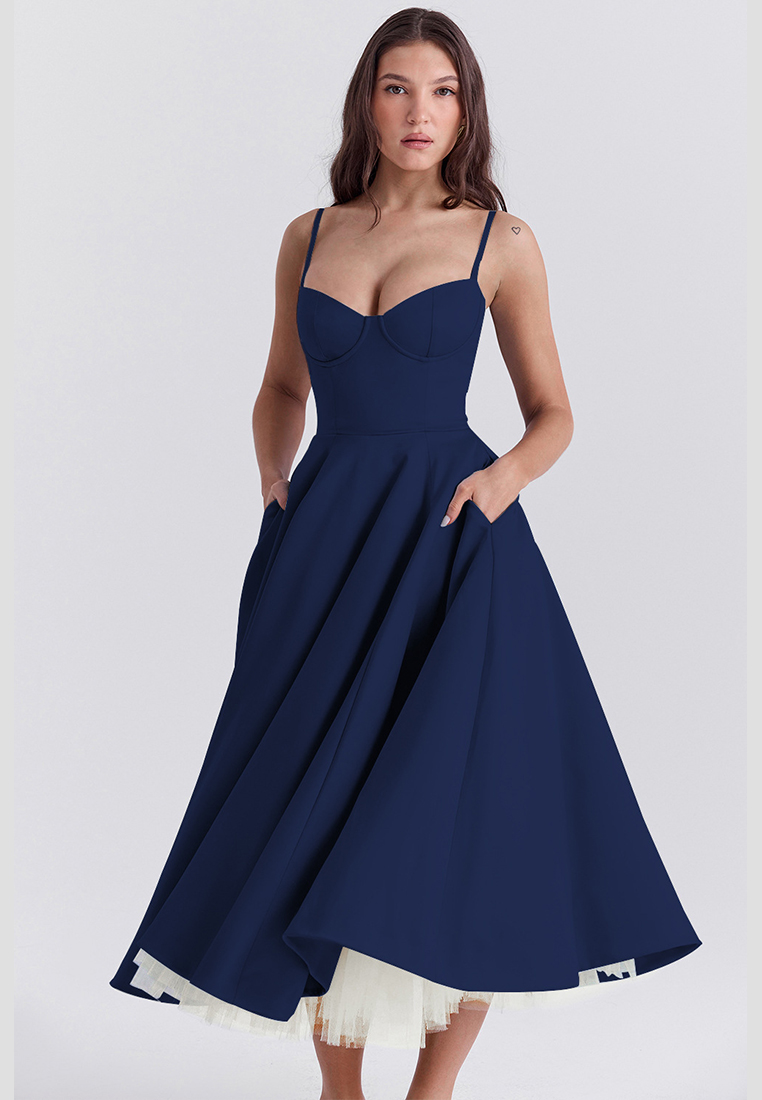 French mesh double-layer suspender dress CA25042264RDF