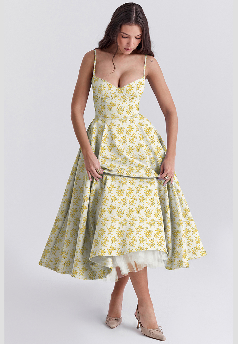 French mesh double-layer suspender dress CA25042264RDF