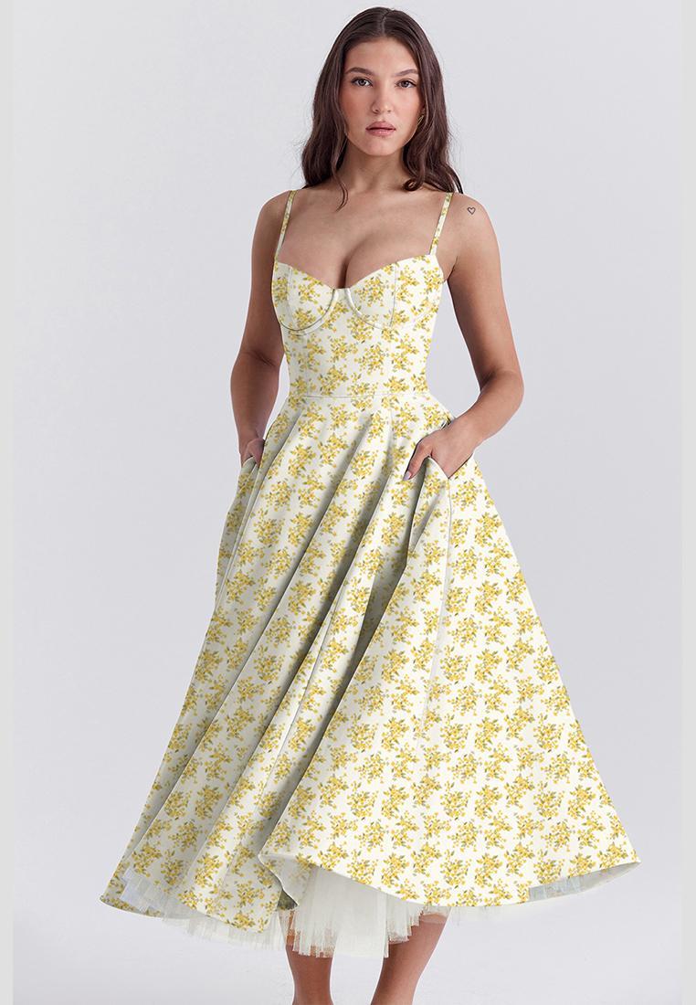 French mesh double-layer suspender dress CA25042264RDF