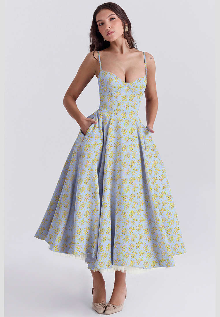 French mesh double-layer suspender dress CA25042264RDF