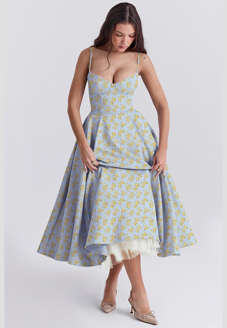 French mesh double-layer suspender dress CA25042264RDF