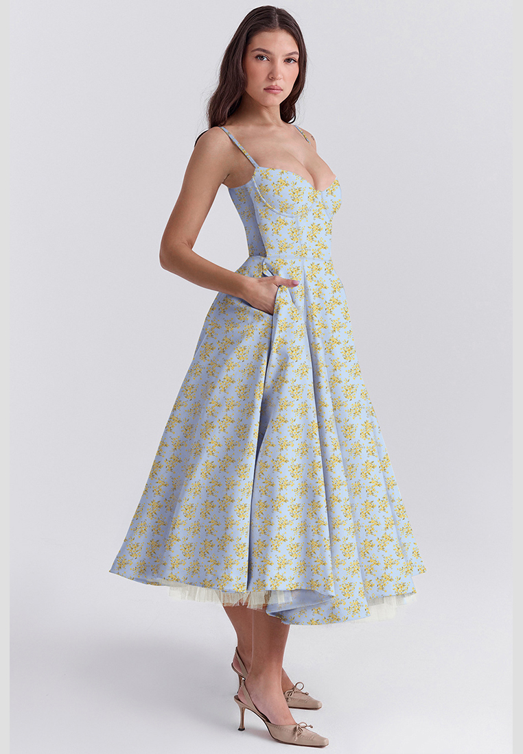 French mesh double-layer suspender dress CA25042264RDF