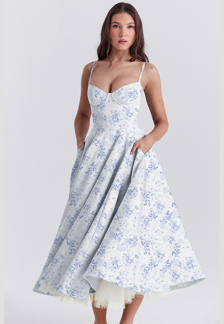 French mesh double-layer suspender dress CA25042264RDF