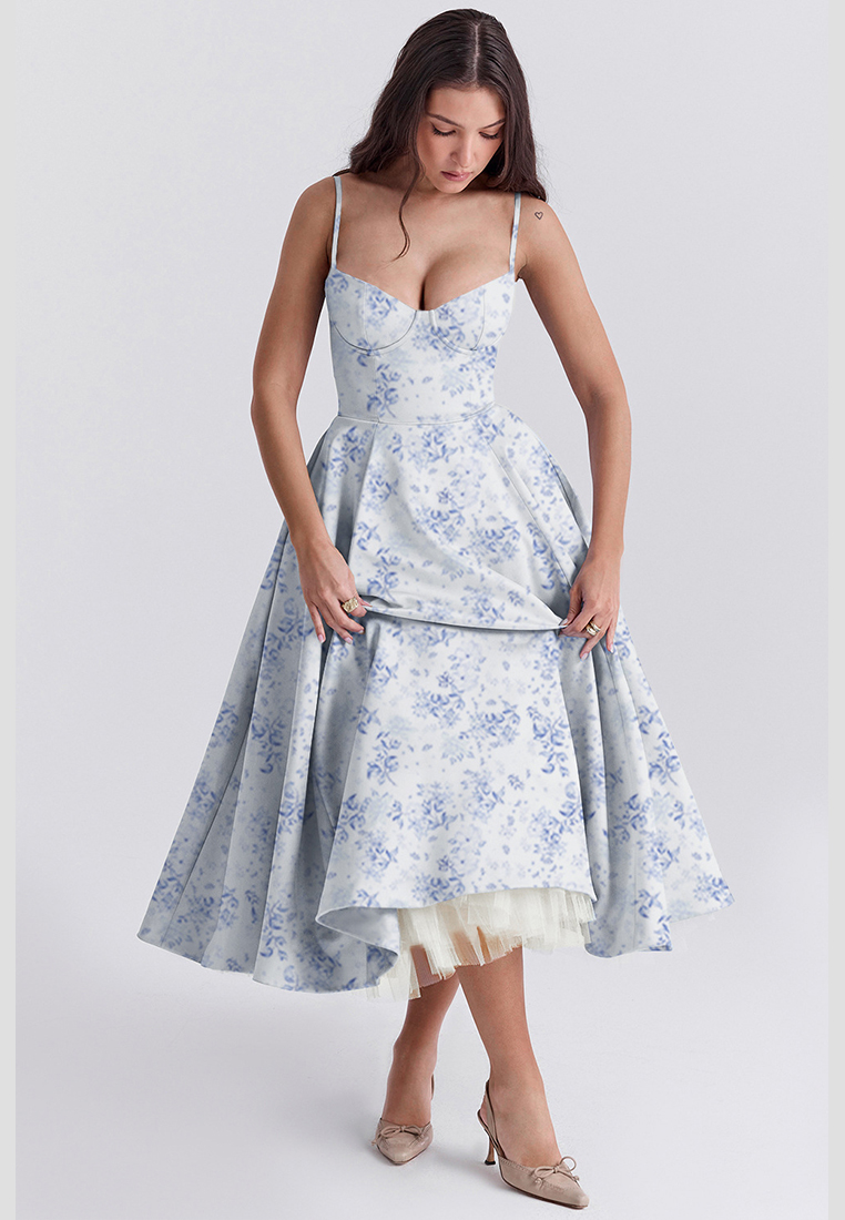 French mesh double-layer suspender dress CA25042264RDF