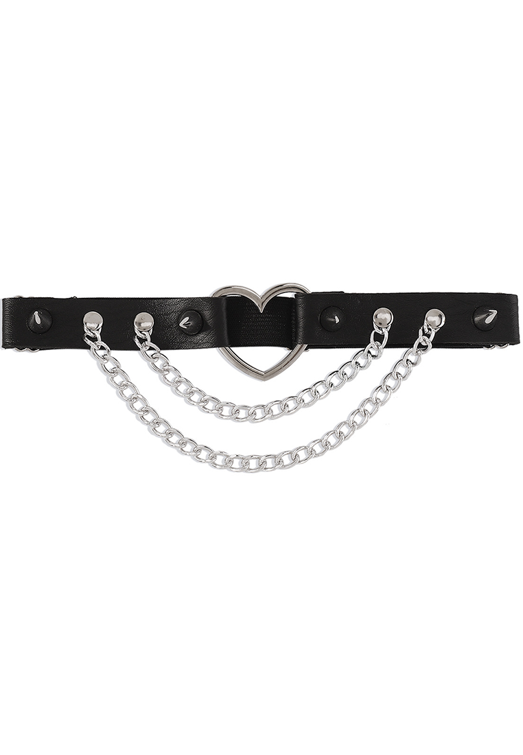 Leather rivet Harajuku style heart leg chain CA25052364-1