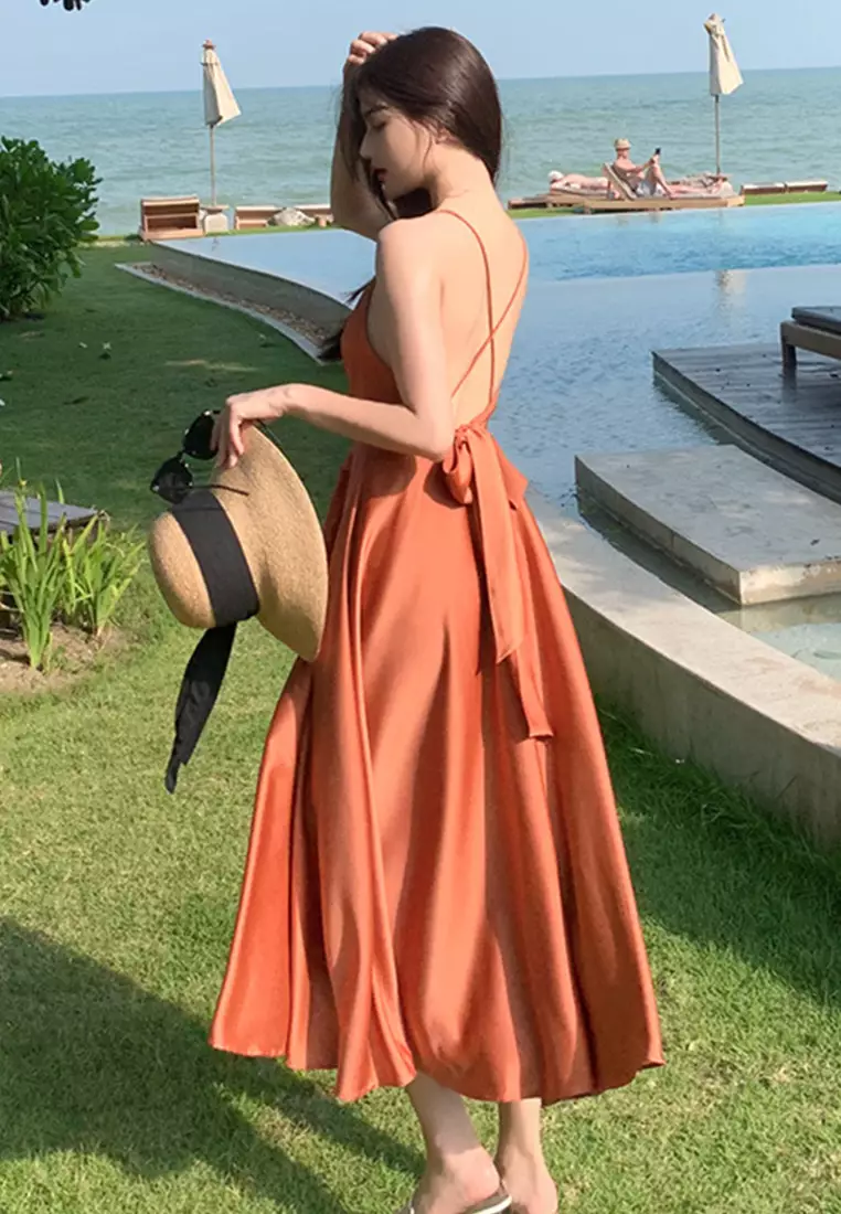 Sexy Lace Backless Holiday Style One-Piece Dress A21051312OR